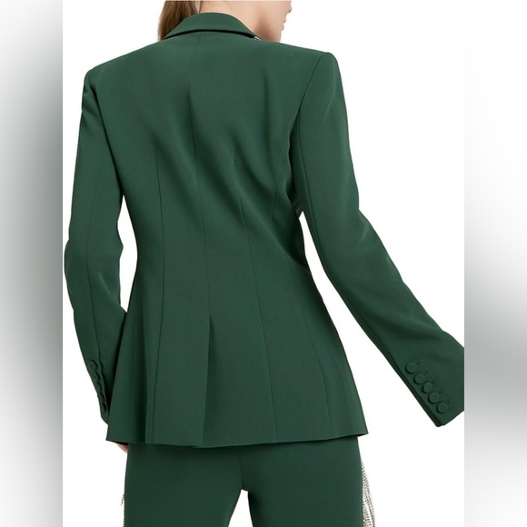 Cinq à Sept Green Blazer with Silver Fringe - Picture 2 of 5